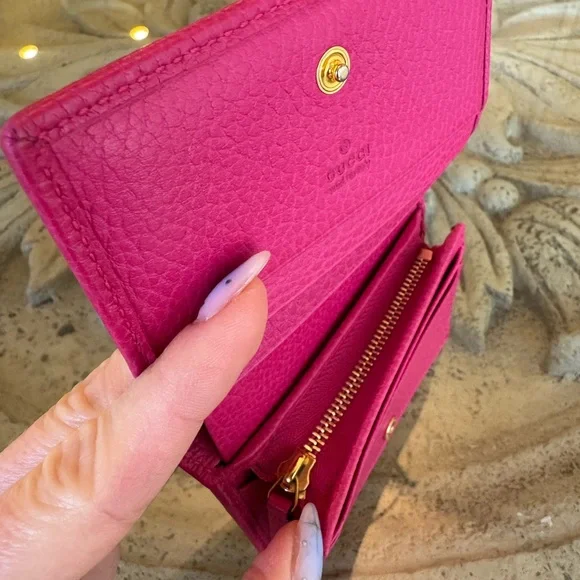 ❤️🔥 Gucci Pink GG Marmont Leather Wallet – Gold Hardware – Excellent Condition - Picture 6 of 7